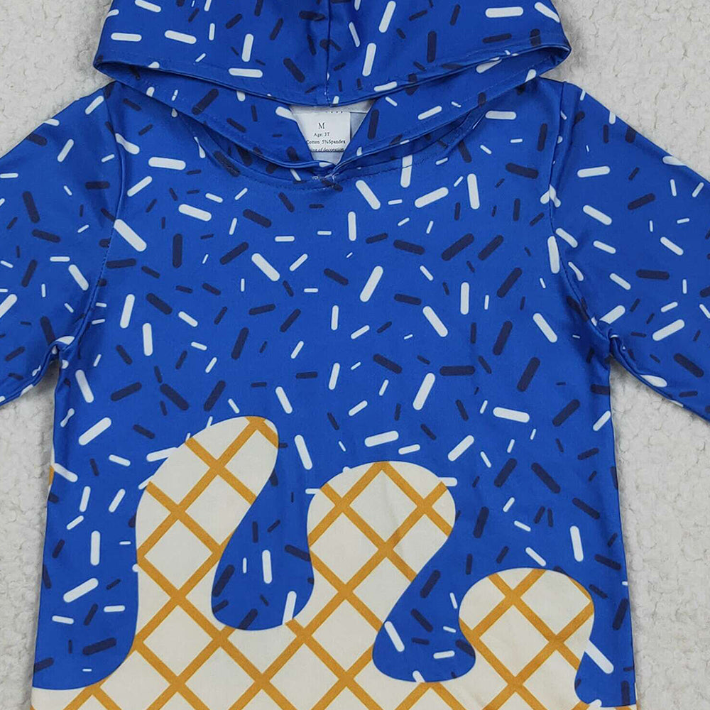 USA Shop (in stock)BT1275 Baby Boys Long Sleeve Tops Baby Kids Royal Blue Long Sleeves Team Sprinkles Drips Hoodies Tops