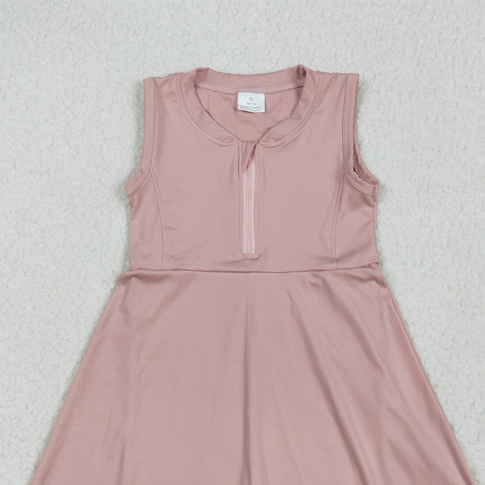 7.18 GSD2086 RTS NO MOQBaby Girls Summer Yoga Dress baby girl clothes yoga sleeveless skirts dress