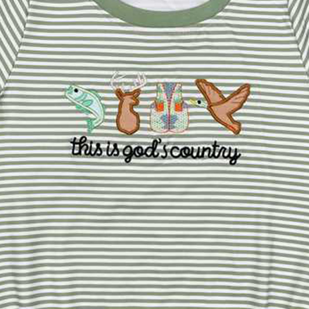 USA Shop (in stock)SR2263 This is god's country fish deer duck baby boy romper