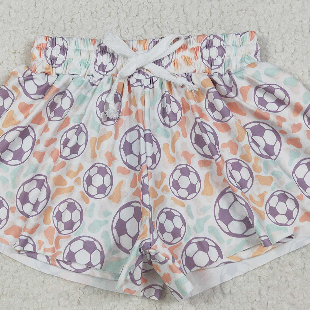 SS0582RTS NO MOQ Baby Girls Summer Shorts Colorful leopard soccer baby girls summer shorts
