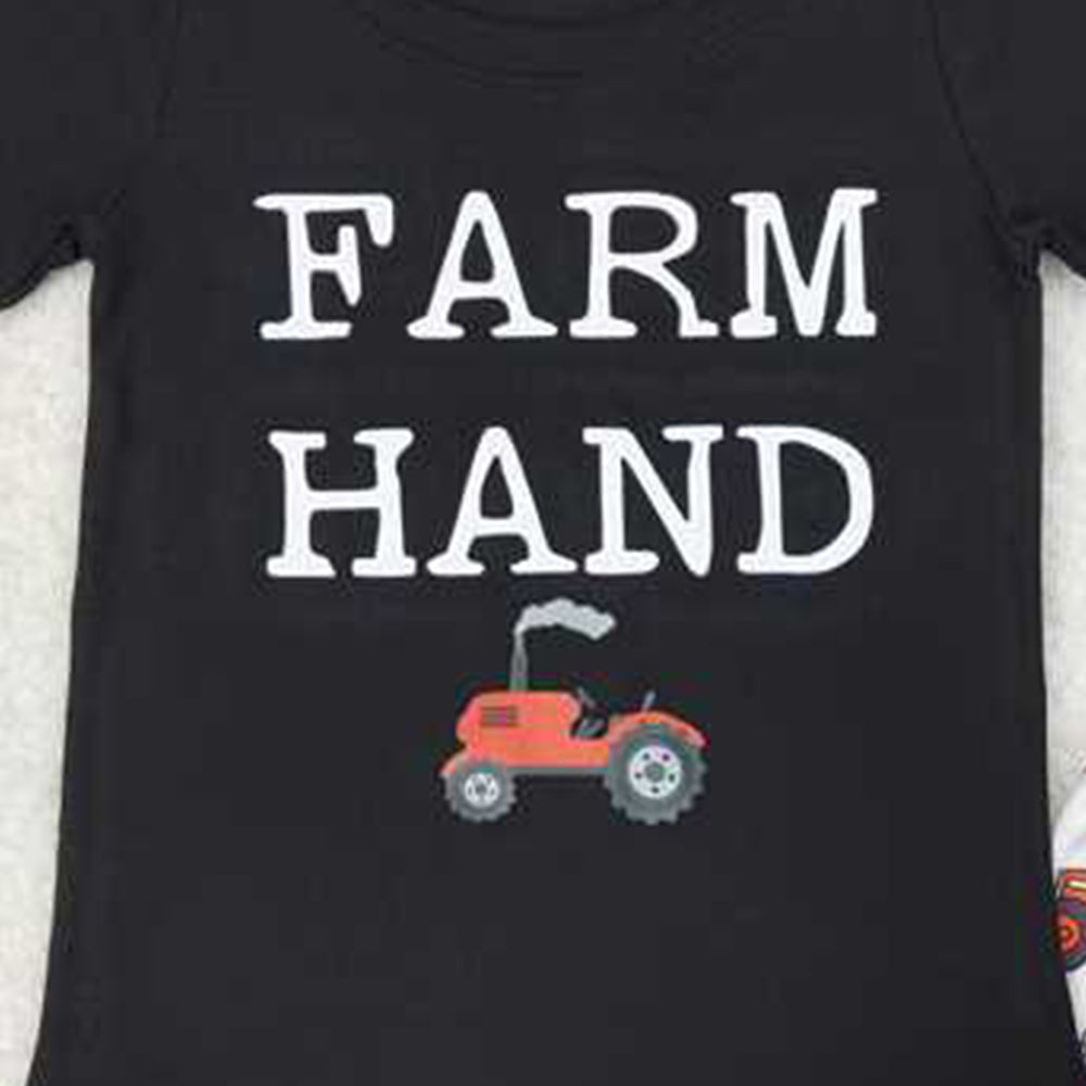 BSSO0942Kids Boys Short Sleeve T-Shirt Farm Tractor Design Casual Comfortable Cotton Clothes for Children