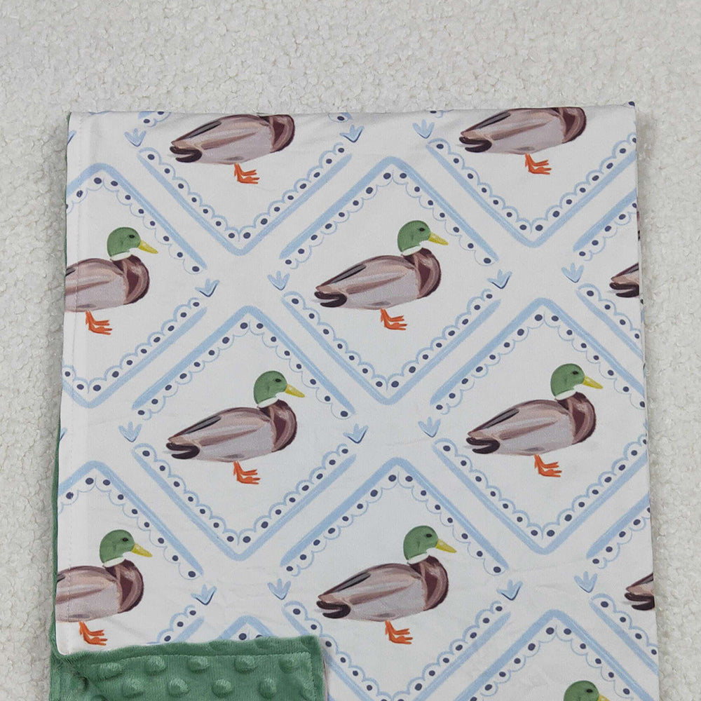 RTS NO MOQ (In stock)BL0213 Baby Blankets Green Ducks Plaid Southern Blankets