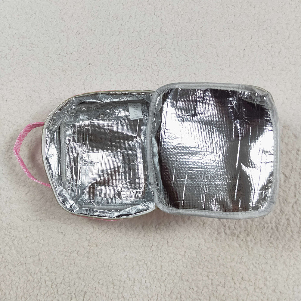 RTS NO MOQ (In stock)BA0310 Baby Bags Baby Girls Pink Bows Plaid Ruffle School Bags Lunch Boxes