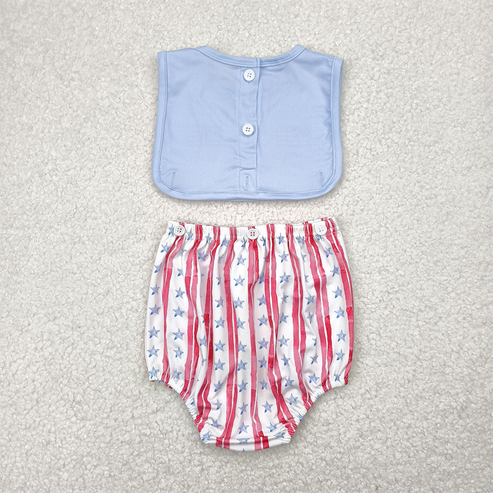 8.25 SR3049 RTS NO MOQ Baby Boys Summer Rompers baby boy clothes flag sleeveless romper