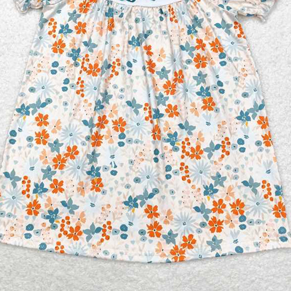 4.08 GSD1387 RTS NO MOQ Baby Girls Summer Dress Jesus Love Me Floral Short Sleeve Dress