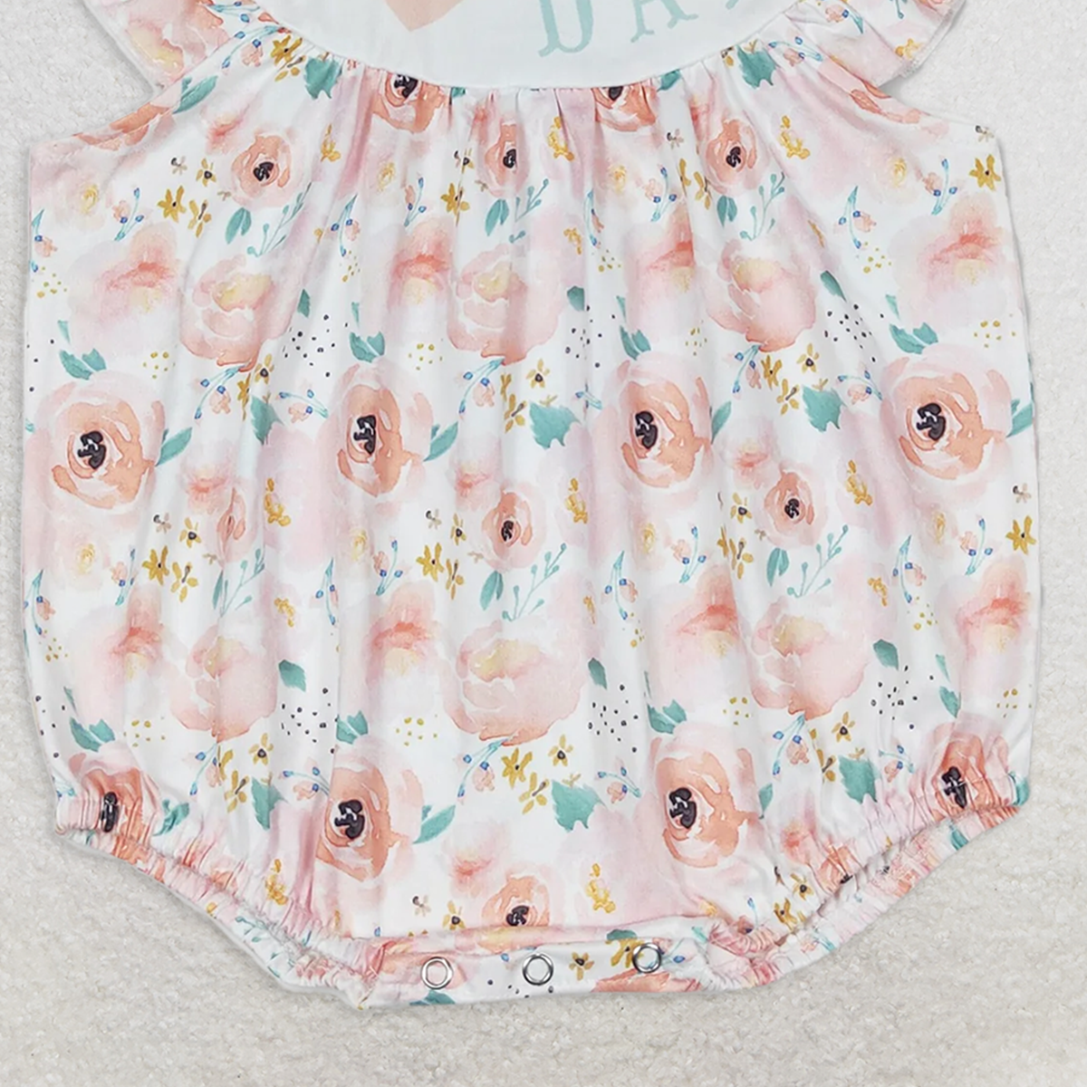 SR1349 RTS NO MOQBaby Girls Summer Rompers Baby Girls I Love Dad Flowers Ruffle Sleeveless Summer Rompers