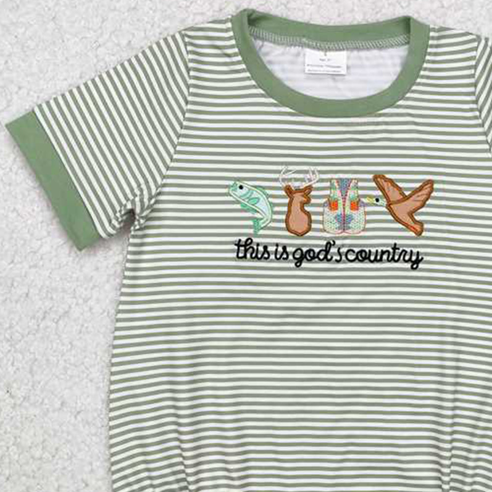 USA Shop (in stock)SR2263 This is god's country fish deer duck baby boy romper