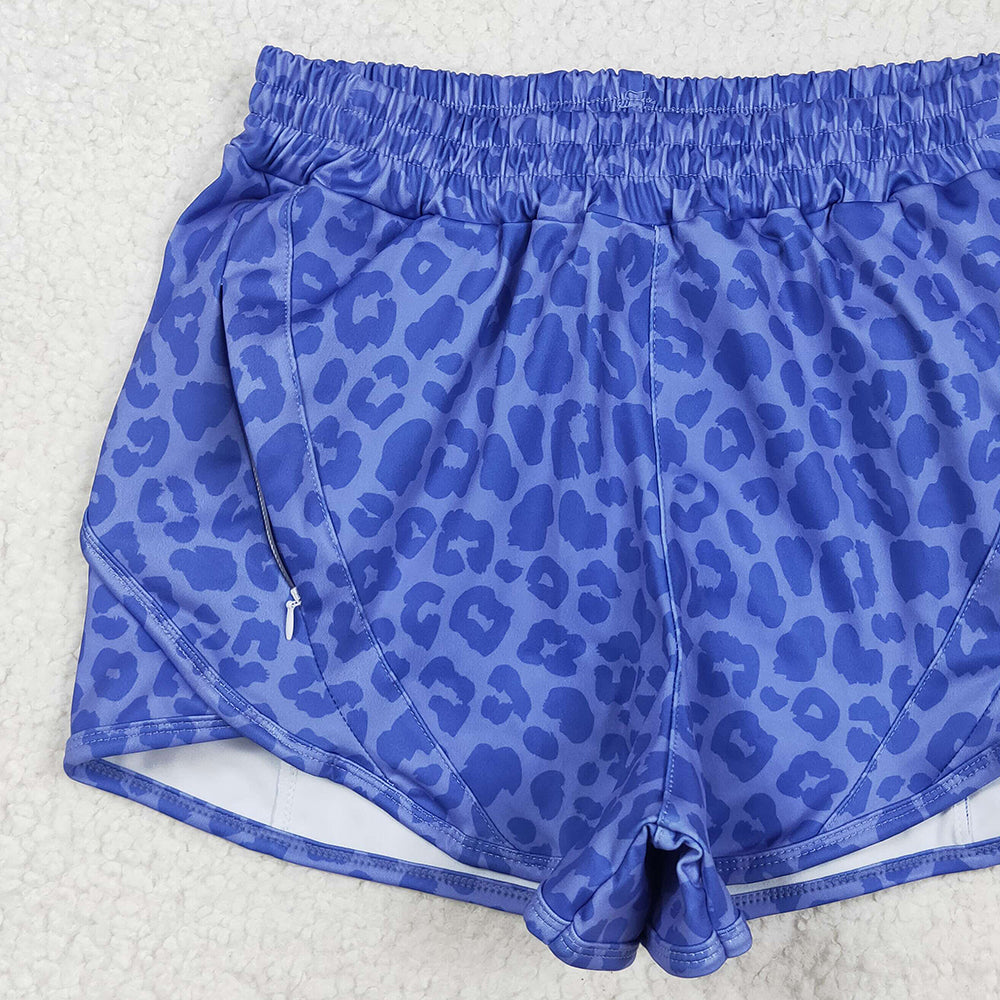 6.21 SS0470RTS NO MOQ Adult Women's Summer Yoga Shorts Adult Women Purple Leopard Yoga Summer Shorts