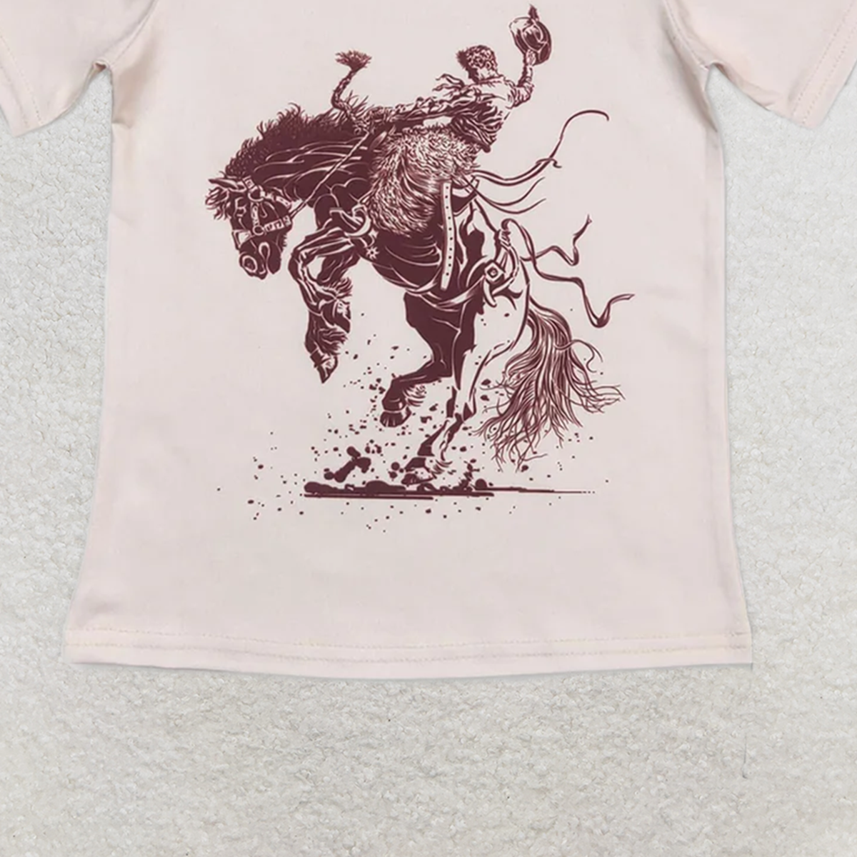 BT0434 RTS NO MOQ Baby Boys Summer Tops Baby Boys Western Rodeo Horse Short Sleeve Shirts Tops