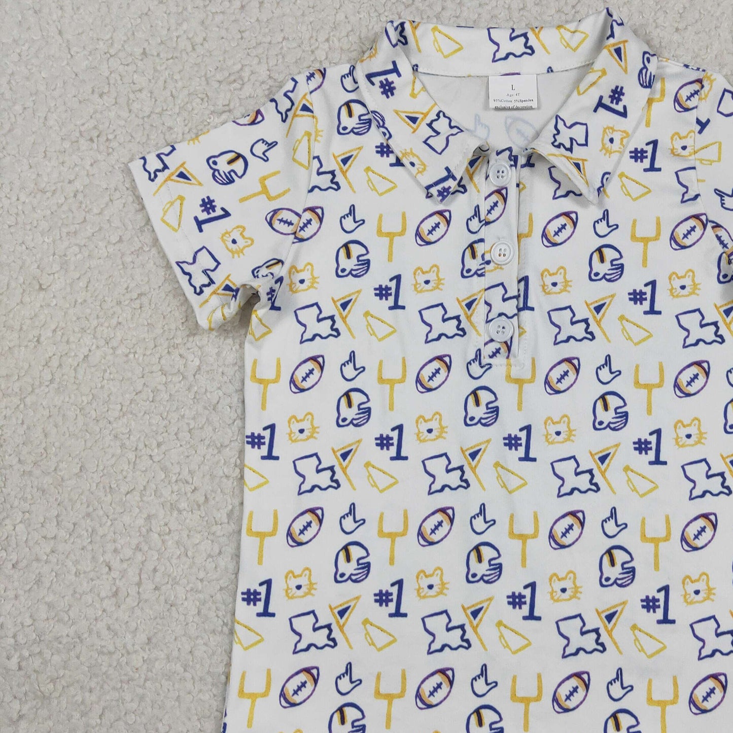 BT1763 RTS NO MOQ (In stock )Short sleeves yellow football kids boys team polo shirt