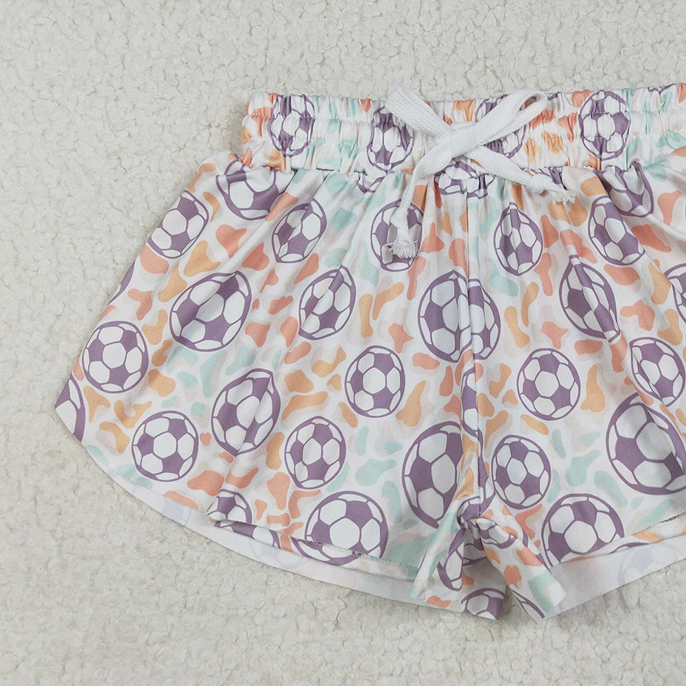 SS0582RTS NO MOQ Baby Girls Summer Shorts Colorful leopard soccer baby girls summer shorts
