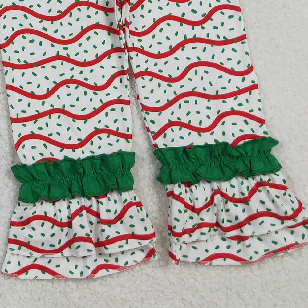 RTS NO MOQ (In stock)GLP2518 Baby Girls Winter Outfits Christmas Trees Cake Sason Tunic Ruffle Pants Sets