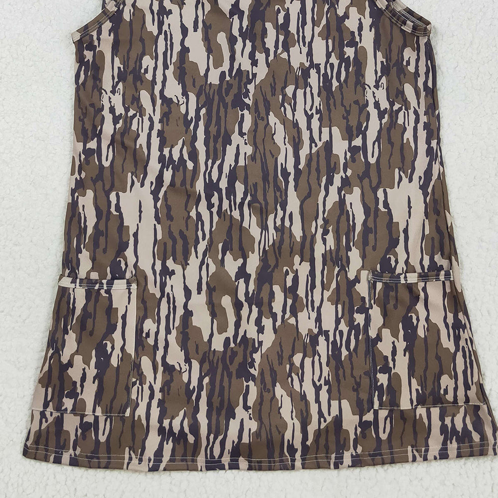 USA Shop (in stock)GSD2744 Adult Women Strap Bottomland Camo Pockets Shorts Yoga Active Dress