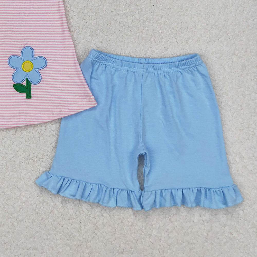 4.08 GSSO1983 RTS NO MOQ Sleeveless starfish shell castle top shorts girls summer clothes
