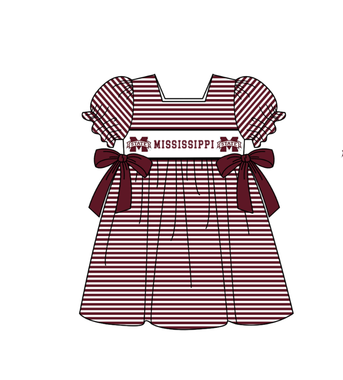 CUSTOM MOQ 5 Sibling Baby Kids Dark Red Stripe Top Ruffles Shorts Clothes Set Knee Length Dress Rompers
