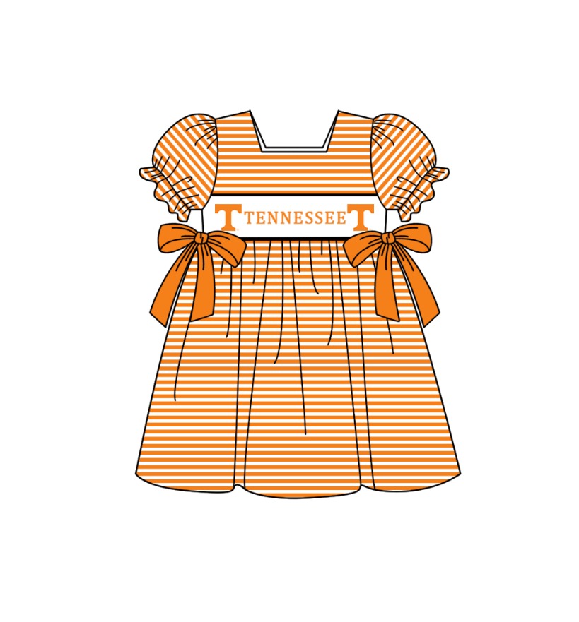 CUSTOM MOQ 5 Sibling Baby Kids Orange Stripe Top Ruffles Shorts Clothes Set Knee Length Dress Rompers