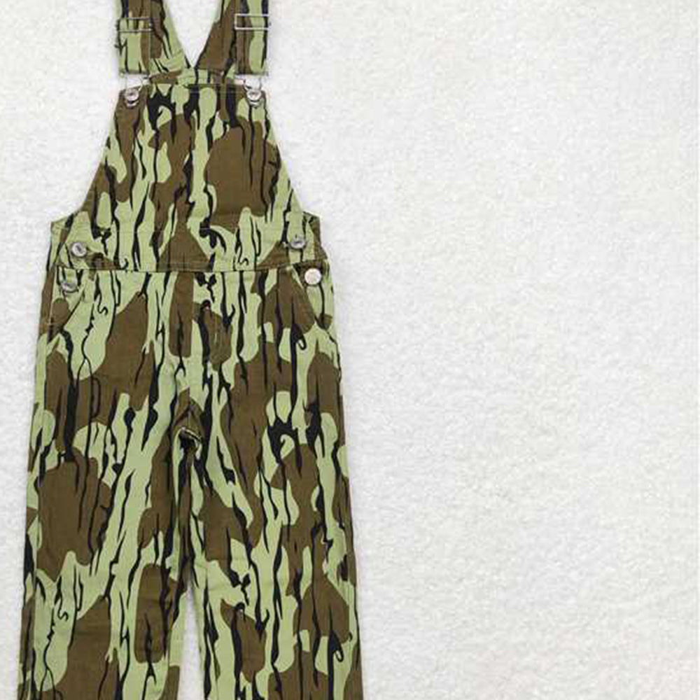 4.30 P0534 RTS NO MOQ Bottomland camo hunting denim kids boy overalls