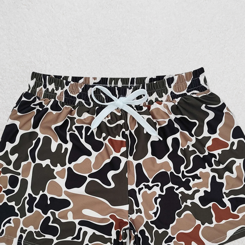 4.07 S0479 RTS NO MOQ Baby Boys Summer Swimsuits Brown camo kids boys summer swim trunks
