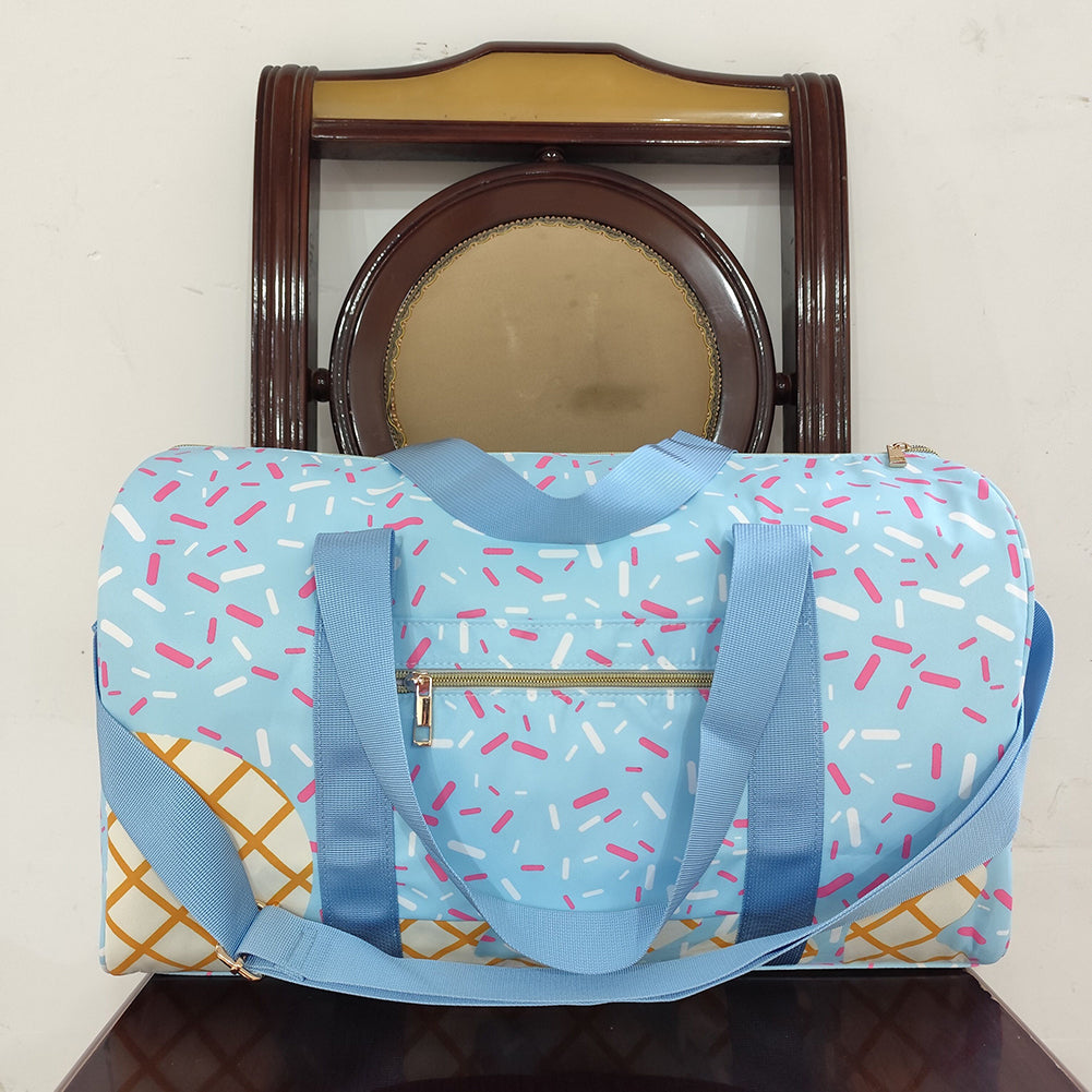 BA0286RTS NO MOQ Baby Bags Light Blue Straps Duffel Bag Sprinkle Design Casual Unisex Shoulder Bag for Travel And Sports