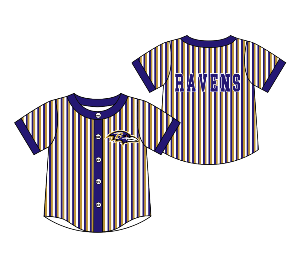 3.5 CUSTOM MOQ 5 Cute Kids Clothing Baby Kids Purple Khaki Stripe Short Sleeve Team T-shirts Top