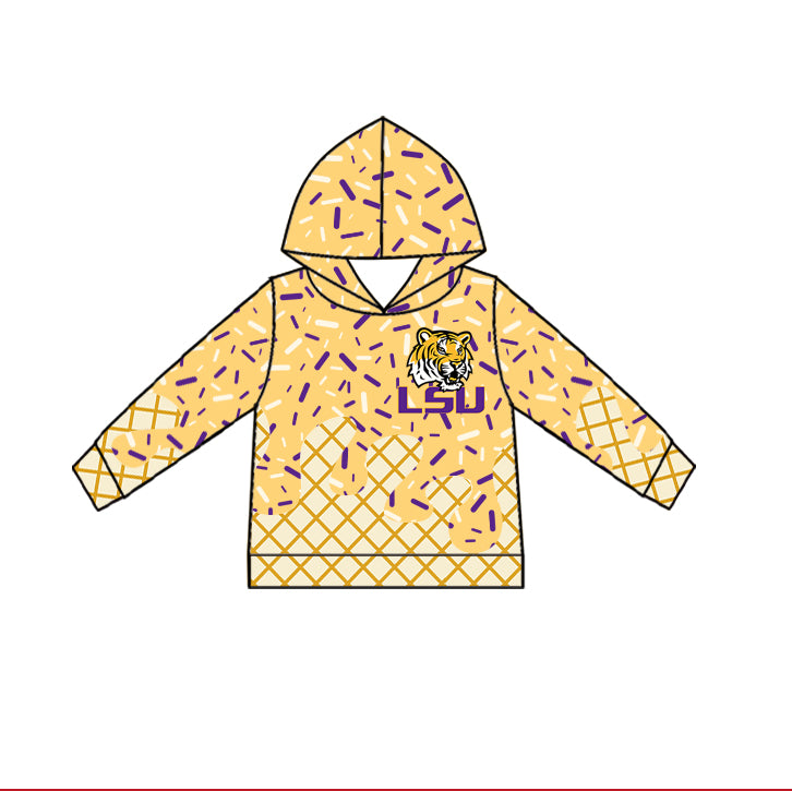 6.03 Custom MOQ 5 LSU Purple and yellow series summer girls clothes