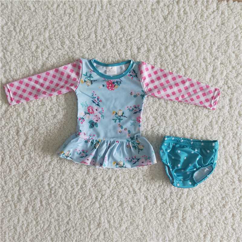 6 A28-11 Floral long sleeve Swimsuits
