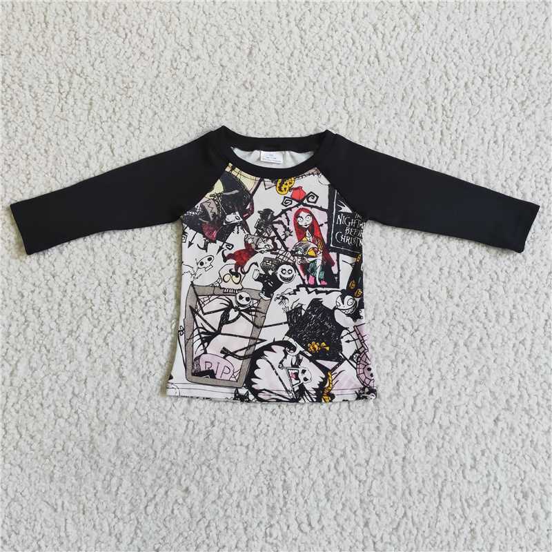 6 A30-21-1 Baby Boys Long Sleeve Halloween Black Shirts