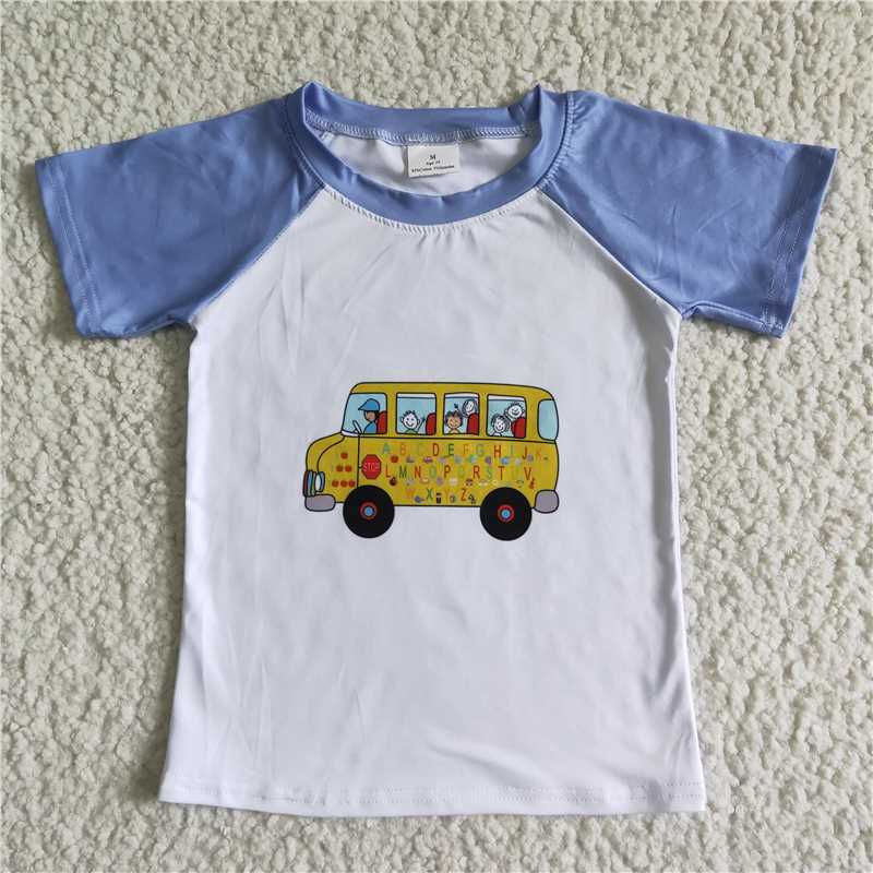 A11-9-2 Boy Shcool Bus T-shirt