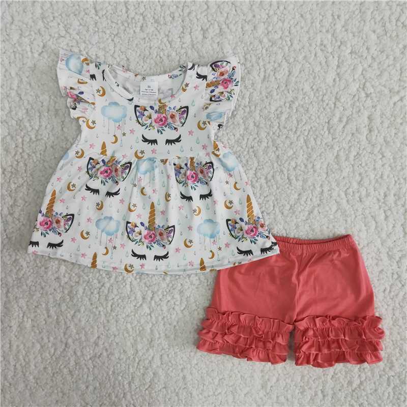 Unicorn soft shorts set