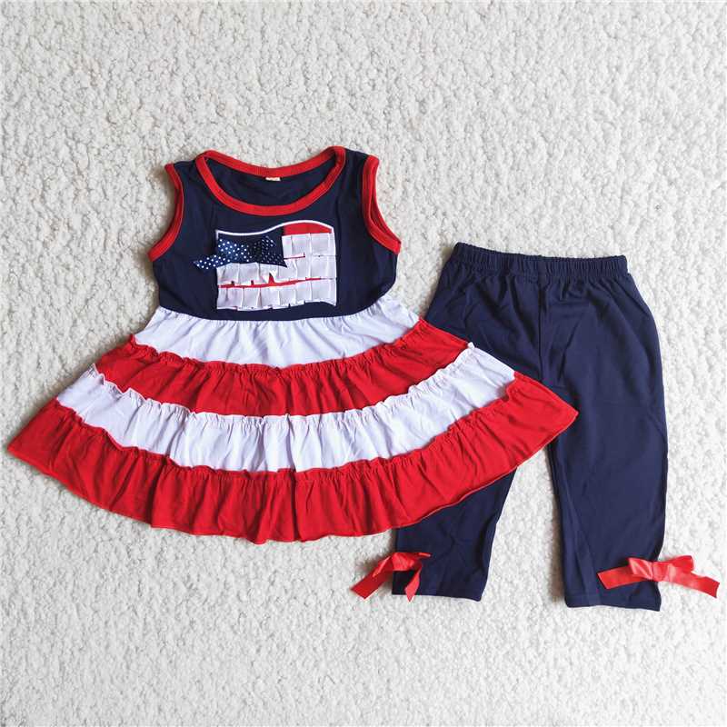 A4-17 Baby Girls Summer Outfits High stripe short outfits