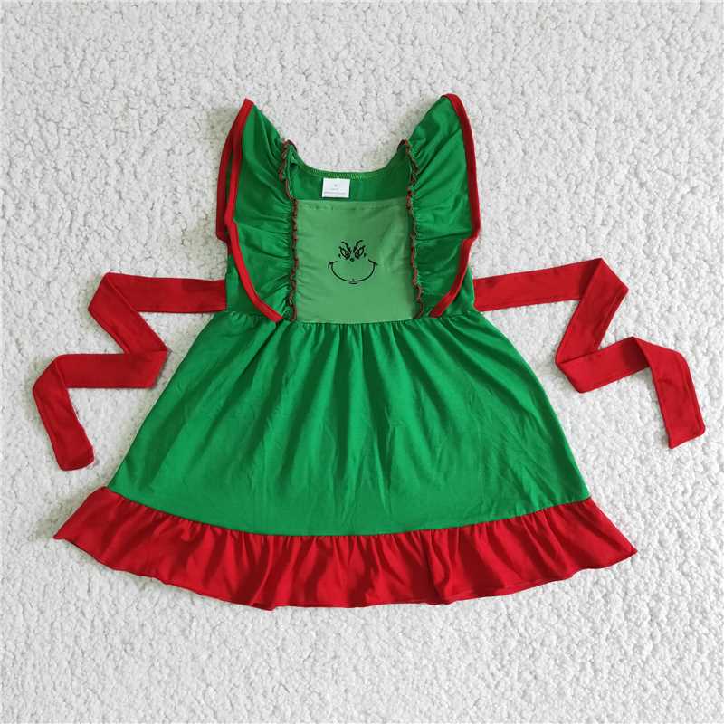 GSD1042 Green sleeveless camo kids girls summer dress