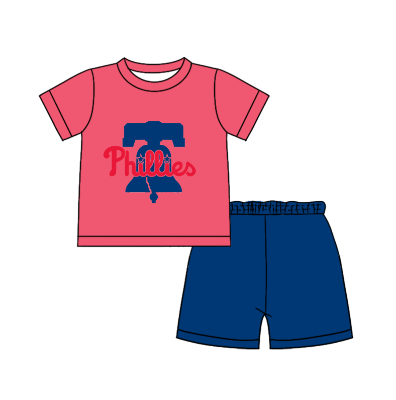 CUSTOM MOQ 5 Cute Comfortable Clothing For Boys Baby Boys Summer Pink Top Shorts Clothes Sets