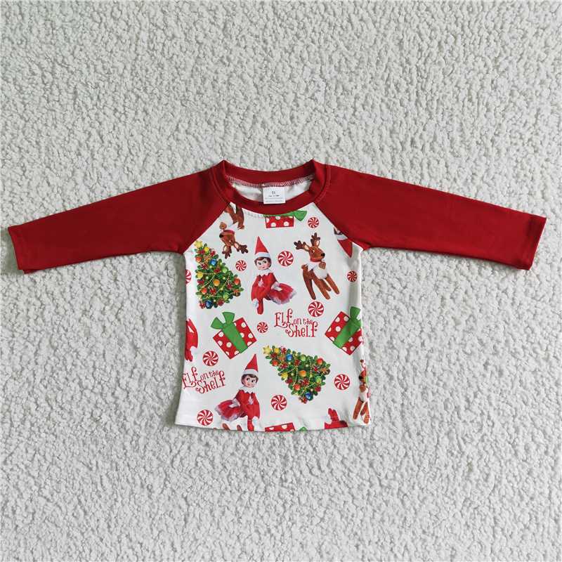 6A12-21 Boys Christmas cartoon shirts