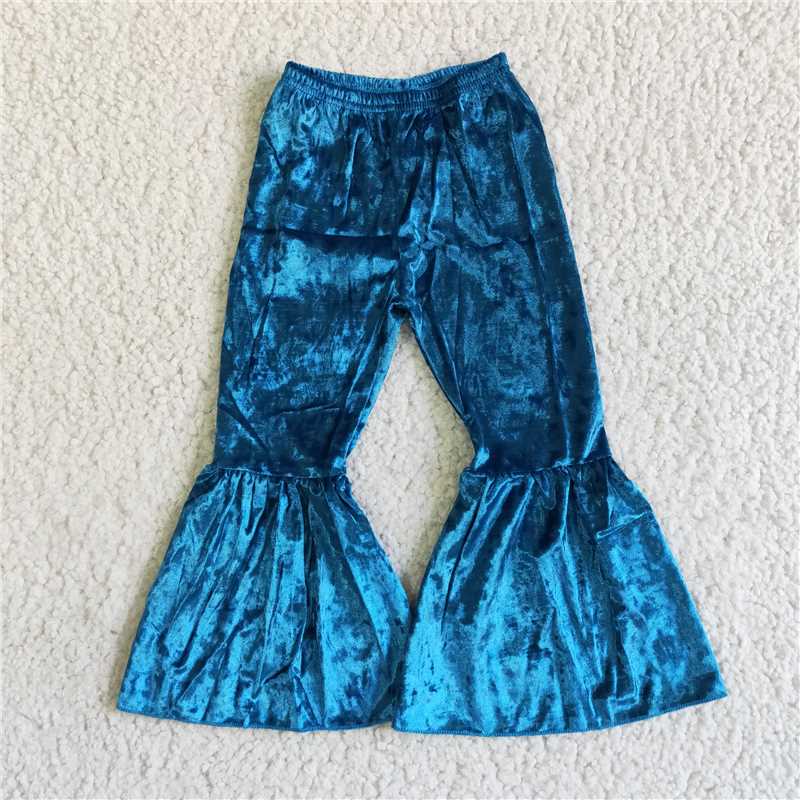 A6-1-1 Baby Girls Velvet Bell Bottom Pants