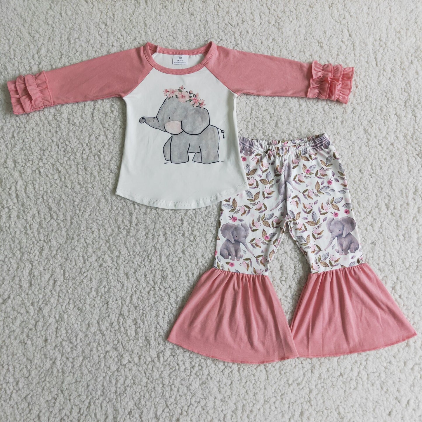 6 A28-18Elephant print bell bottom pants girls boutique clothes