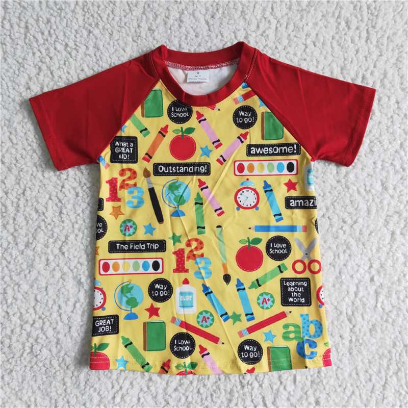 A12-17-1 Short sleeve outstanding boy back to school shirt