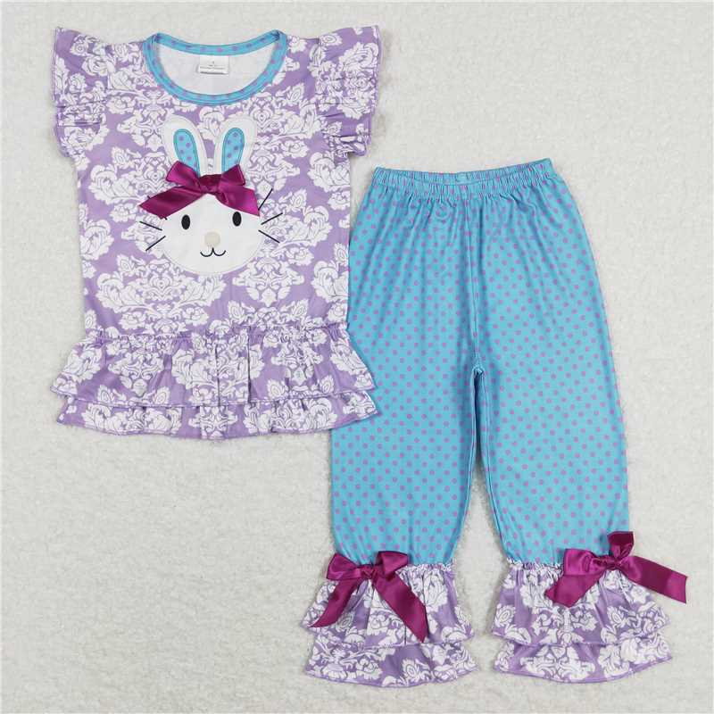 A0-1 Purple girls rabbit bow sets