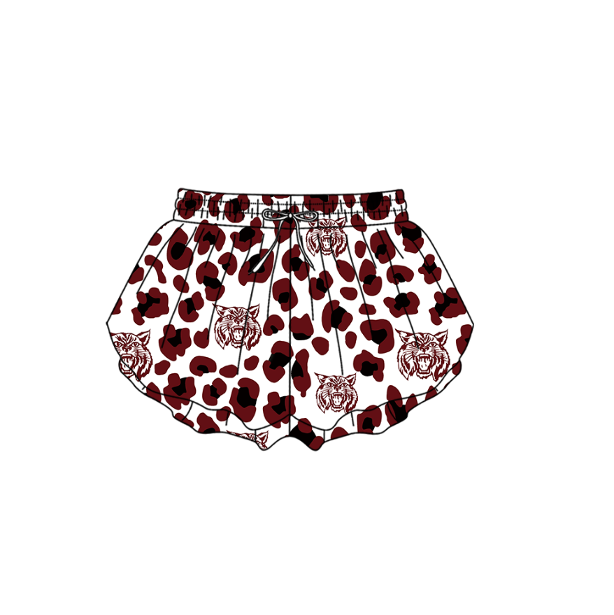3.6 CUSTOM MOQ 5 Fashion Clothing for Girls Baby Girls Red Cat Bottom Team Shorts