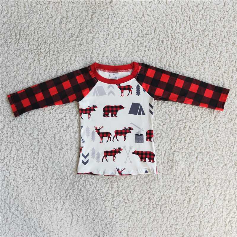 6 A30-1-1 Boys Christmas Bear shirts