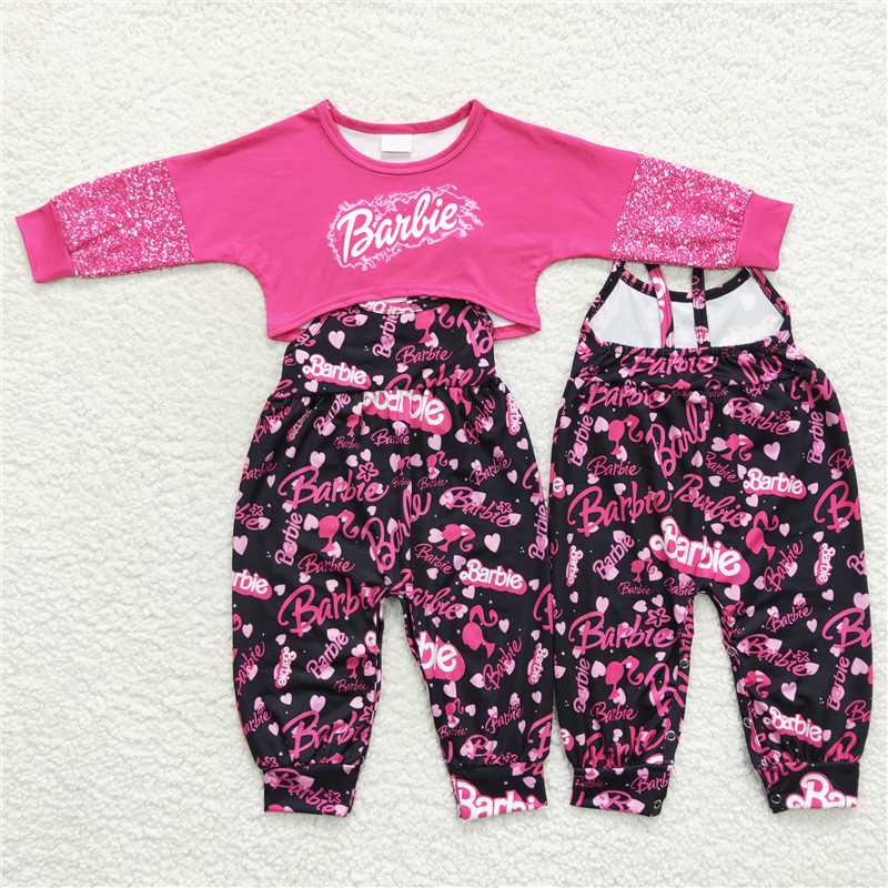 GLP0685Heart sleeveless jumpsuit hot pink top party girls clothes