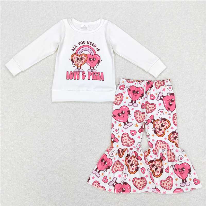 GLP1119 All you need is love and pizza girls valentines clothing