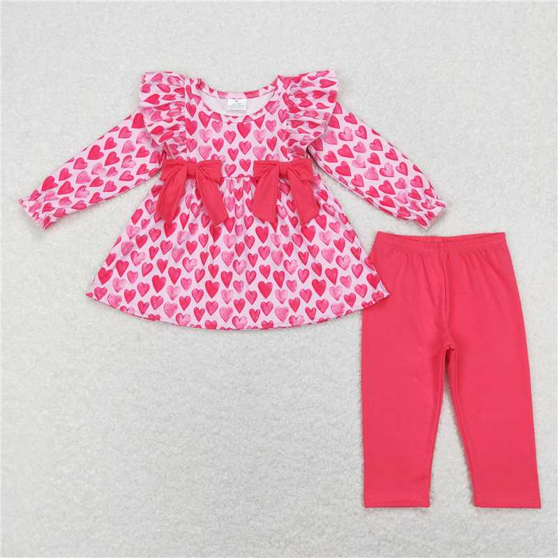 GLP1108 Heart tunic leggings girls valentine's day outfits