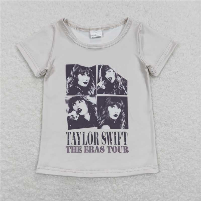 GT0435 Short sleeves singer children girls summer shirt