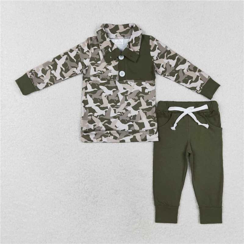 BLP0493Long sleeves duck kids boys hunting pullover set