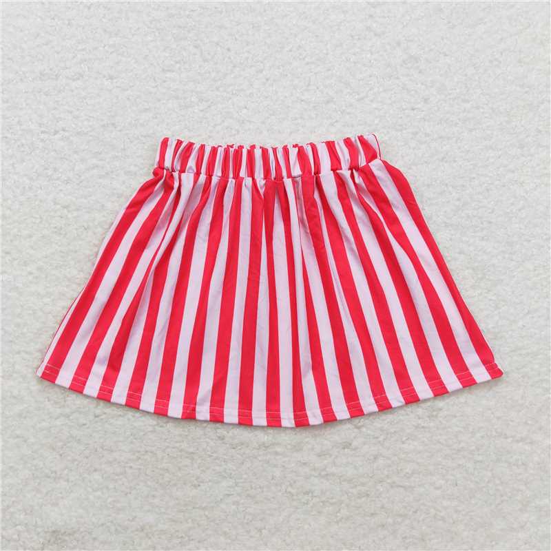 GLK0029 Baby Girls Pink Hotpink Stripes Knee Length Skirts