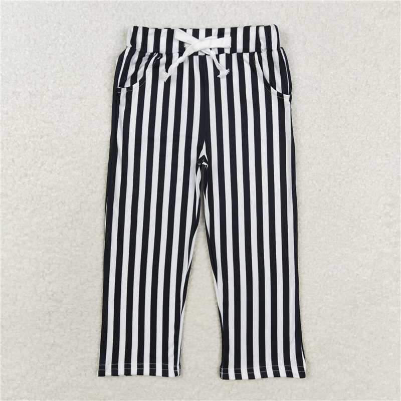 P0588 Baby Girls Black Stripes Bottom Pants