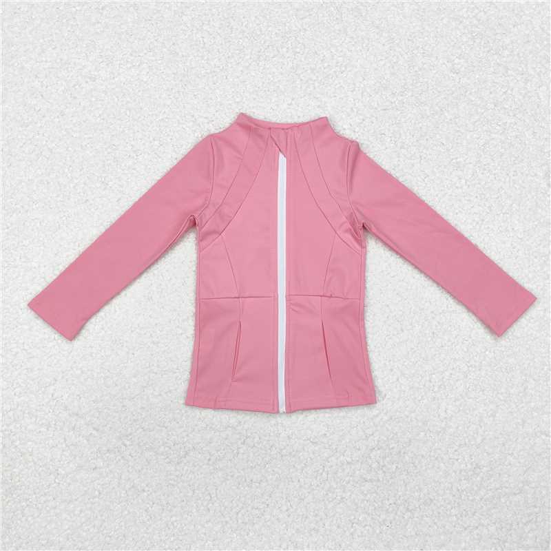 GT0680 Baby Girls Dark Pink Zip Pocket Yoga Active Wear Jackets