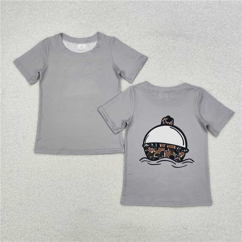 BT0961 Baby Boys Fishing Camo Float Short Sleeve Tee Shirts Tops