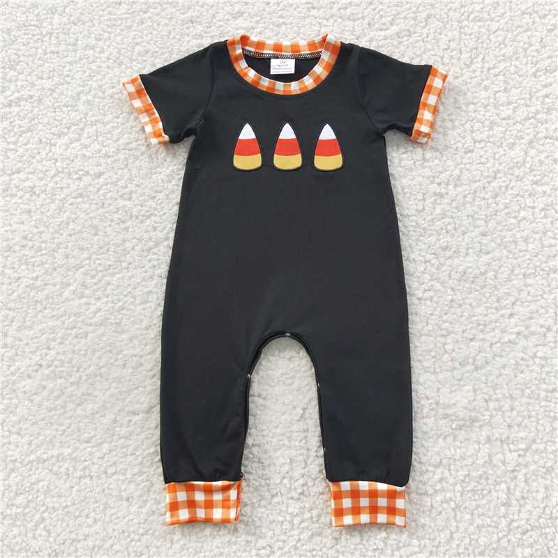 SR0400 Baby Boys Halloween Candy Ruffle Rompers