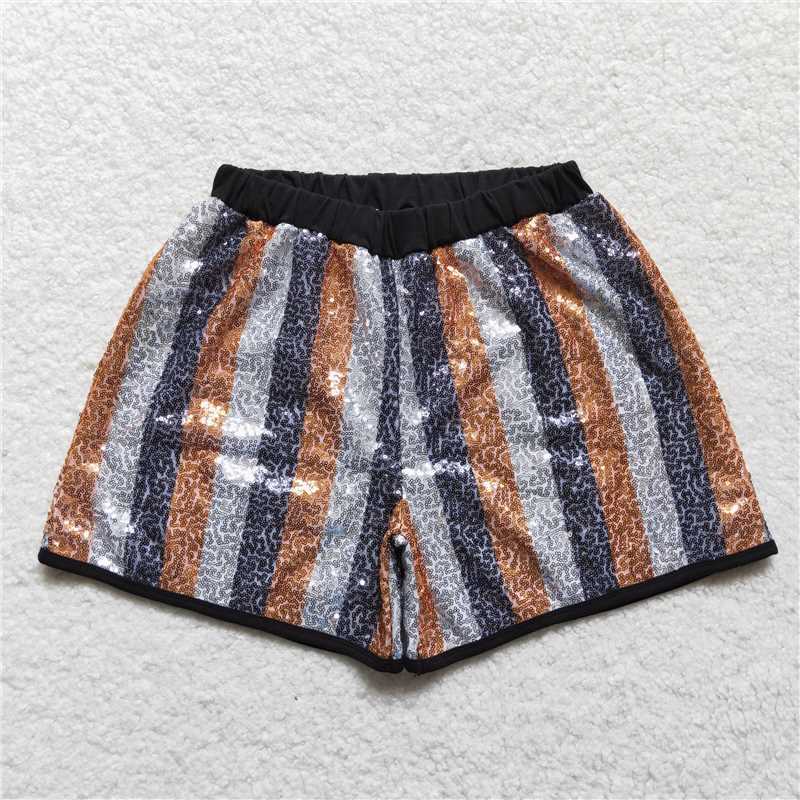 SS0118 SS0120 SS0119 Adult Girls Sequin Striped Shorts